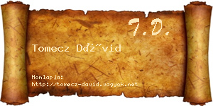 Tomecz Dávid névjegykártya