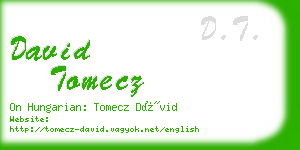 david tomecz business card